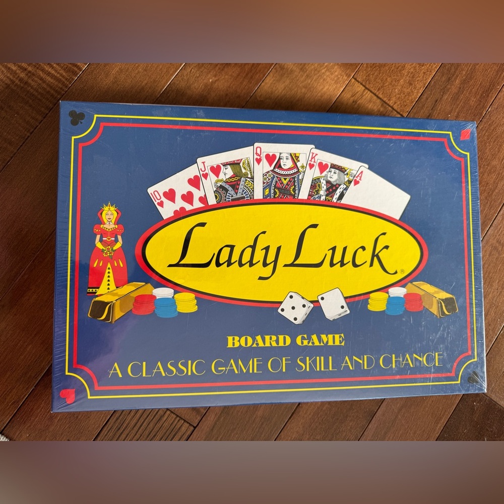 Vintage LADY LUCK Gambling Board Game Roulette Blackjack Slots MORE New & Sealed